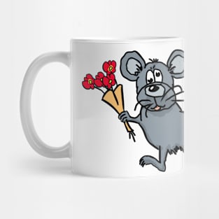 Mouse holding flowers Mug